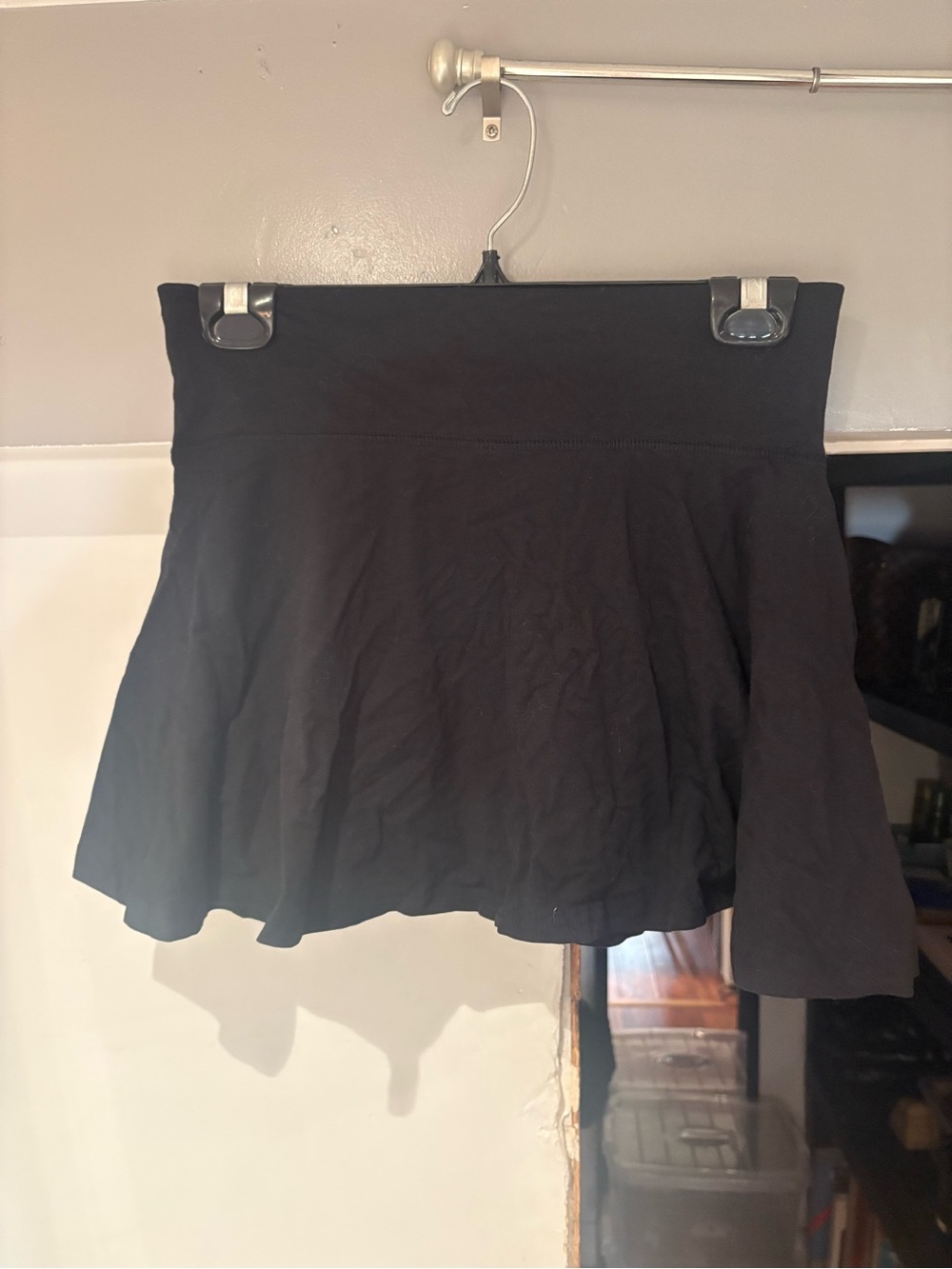 Forever 21 Black Flared Skort And Black Biker Short